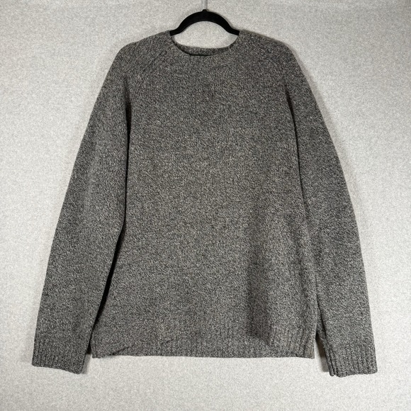 J Crew Lambswool Sweater Mens XL Gray Pullover Knit Crew Neck Vintage 2004